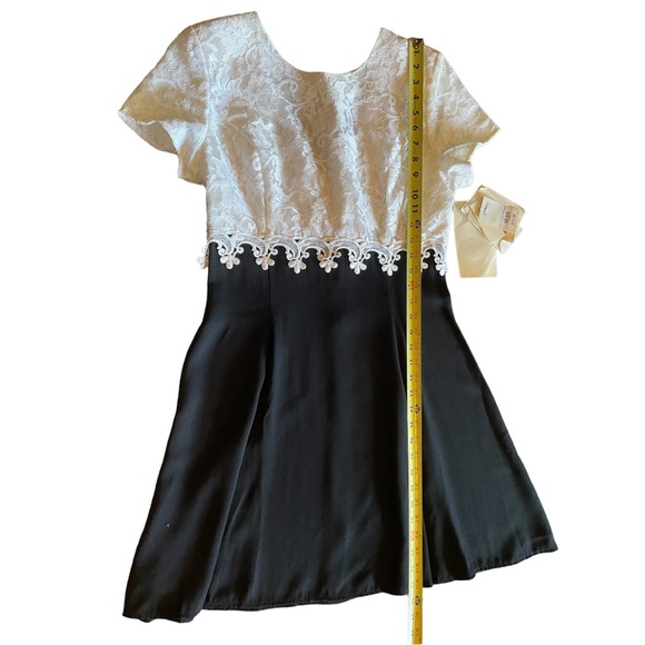 VTG 90s Gunne Sax Jessica McClintock Black White Lace Dress NWT NOS HoCo - Picture 12 of 16